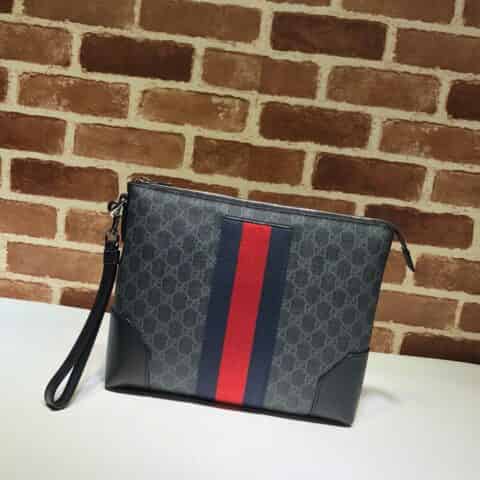 GUCCI古驰GG Supreme帆布手拿包523603