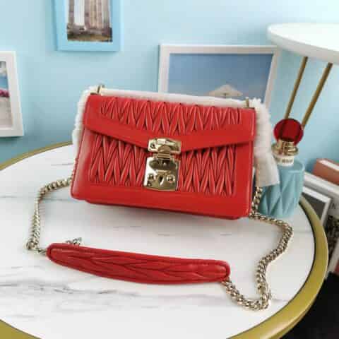 MIUMIU缪缪顶级进口Matelasse小羊皮材质单肩斜挎包5BD083