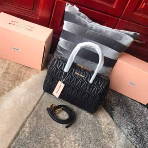 MIUMIU缪缪顶级进口小羊皮经典提花设计手提包单肩斜挎包5BB033