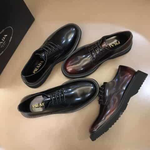 prada普拉达    原厂开边珠牛皮经典德比鞋