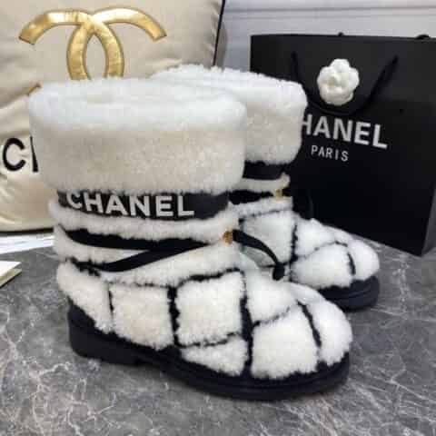 chanel香奈儿 小香羽绒羊毛雪地靴系列短靴
