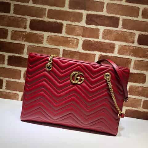 GUCCI古驰GG Marmont系列中号双G绗缝购物袋524578