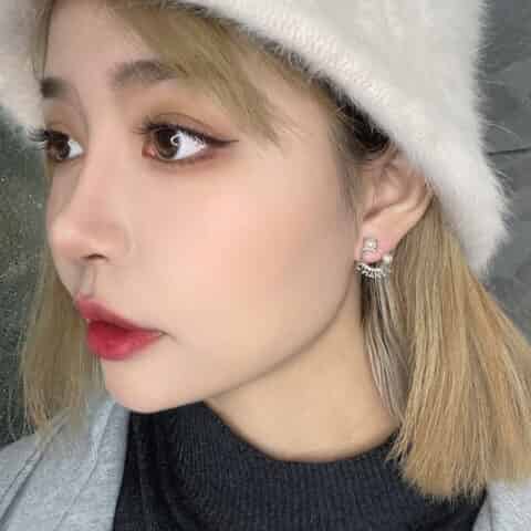 新款CHANEL香奈儿字母珍珠耳钉耳环