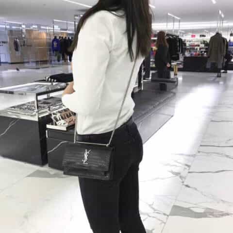 Saint laurent Ysl Sunset Mini bag鳄鱼纹日落包 452157