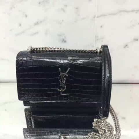 Saint laurent Ysl Sunset Mini bag鳄鱼纹日落包 452157