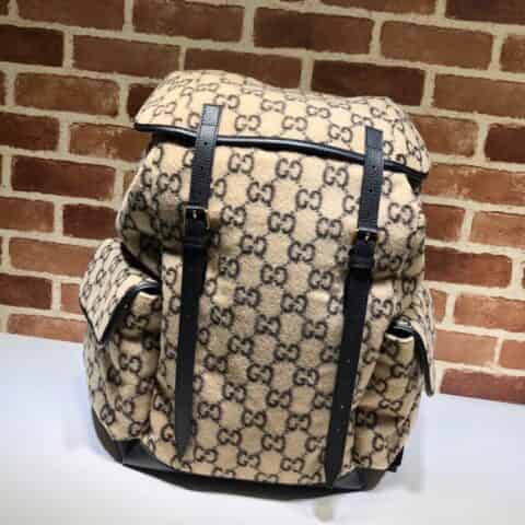 GUCCI古驰毛呢布双肩背包598182
