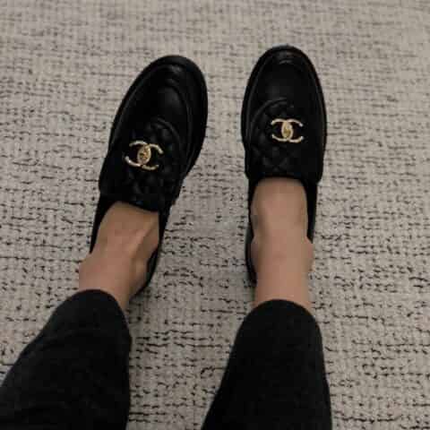 chanel香奈儿 2021早春菱格一脚蹬乐福鞋
