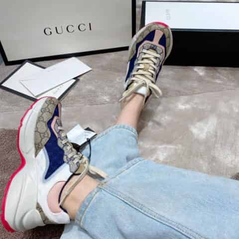 Gucci古驰 G家秋冬复古拼色老爹鞋