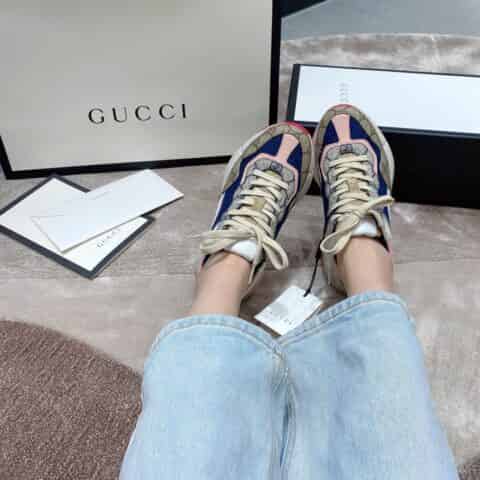 Gucci古驰 G家秋冬复古拼色老爹鞋