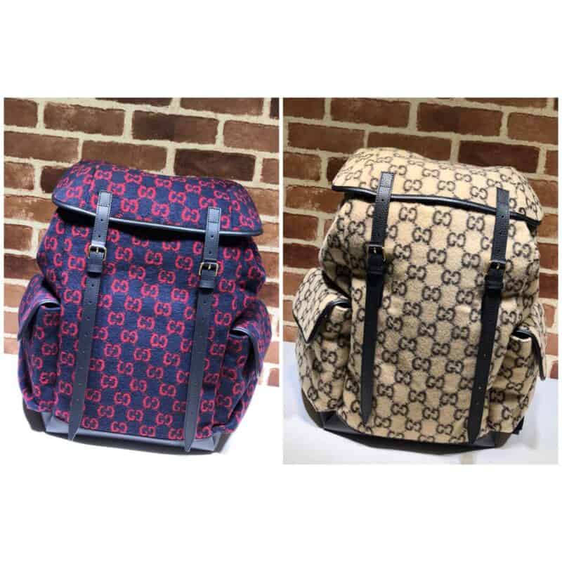 GUCCI古驰毛呢布双肩背包598182