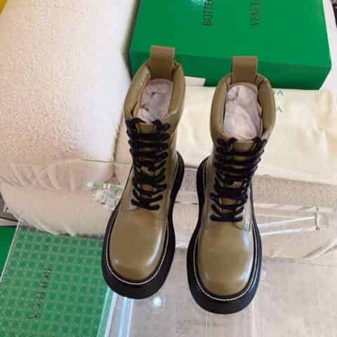 BV葆蝶家/早春新品圆头厚底大头靴女款短靴