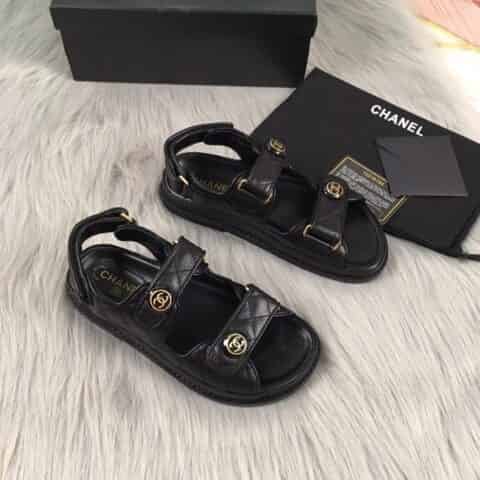chanel香奈儿 顶级Z柜品质加厚真皮大底小香魔术贴凉鞋