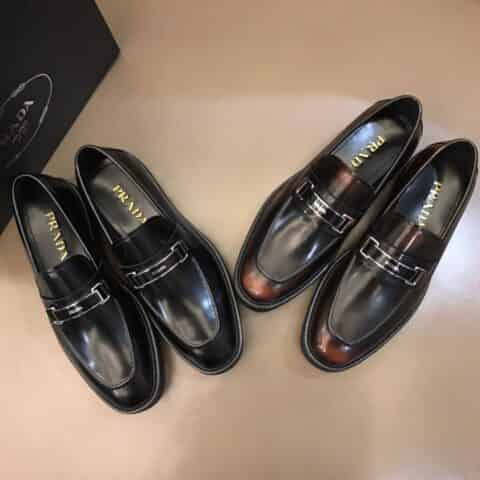 PRADA普拉达   P 家高品质原单牛货精品原厂开边珠牛皮男士商务皮鞋