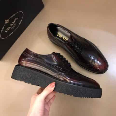 Prada普拉达 P 家高品质原单牛货精品原厂开边珠牛皮男士商务皮鞋