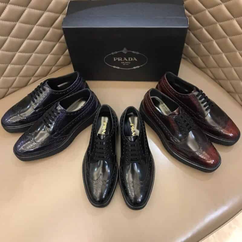 Prada普拉达 P 家高品质原单牛货精品原厂开边珠牛皮男士商务皮鞋