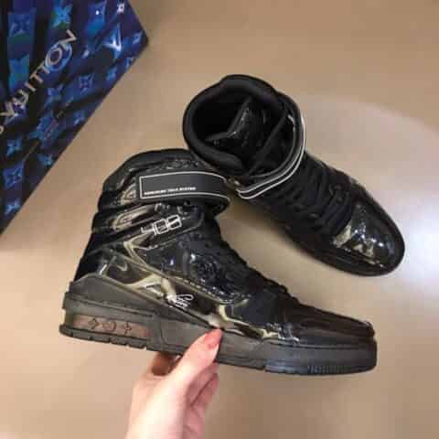 LV路易威登   L奢品 Trainer 高帮情侣款运动鞋