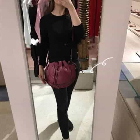 LOEWE罗意威 Horseshoe飞碟包 0526酒红色