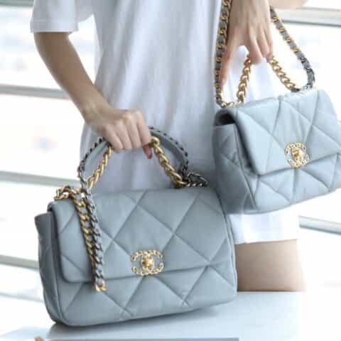 Chanel香奈儿 19 Flap Bag AS1160小号26C灰色