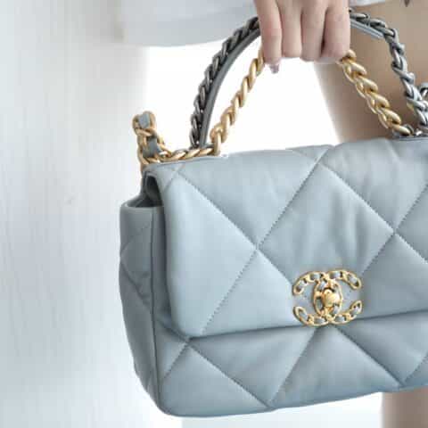 Chanel香奈儿 19 Flap Bag AS1160小号26C灰色