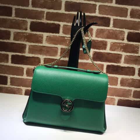 GUCCI古驰女士牛皮大号双G扣邮差包斜挎包510306