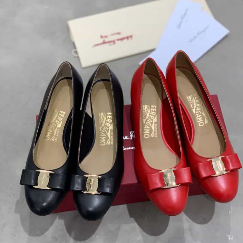 SF salvatore Ferragamo 菲拉格慕Vara蝴蝶结经典款半内里中跟单鞋