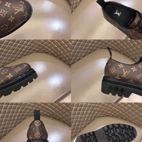 LV/路易威登 标志性的 Monogram 帆布2021新款男士德比皮鞋