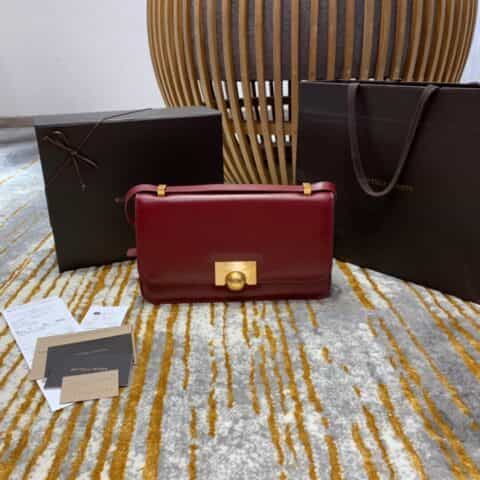 Bottega Veneta葆蝶家 Classic 28CM单肩斜挎包 578009布纹波尔多酒红