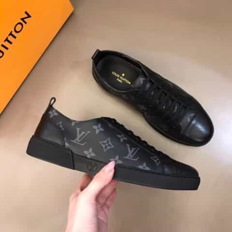 LV/路易威登 路易家Monogram Eclipse帆布奢品男士低帮休闲运动鞋