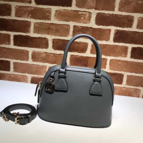 GUCCI古驰女士灰色牛皮手提斜挎贝壳包449661