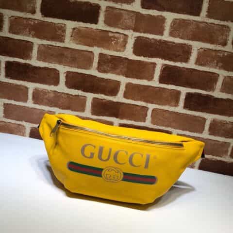 GUCCI古驰男士时尚印花皮革腰包493869