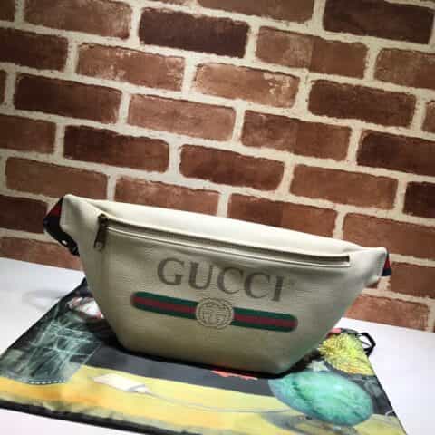 GUCCI古驰男士时尚印花皮革腰包493869