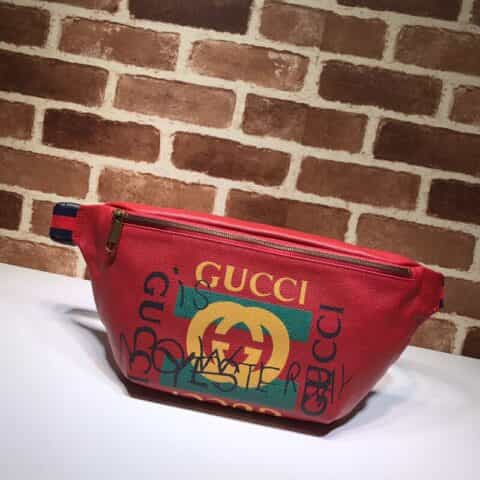 GUCCI古驰男士时尚印花皮革腰包493869