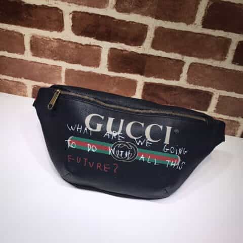 GUCCI古驰男士时尚印花皮革腰包493869
