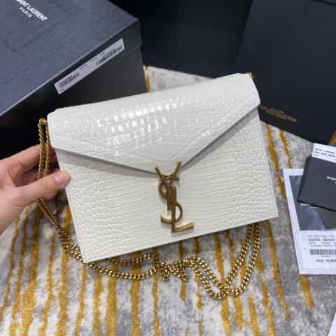 Saint laurent Ysl Cassandra鳄鱼纹单肩斜挎包 532750