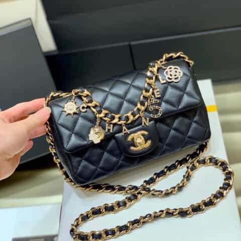 Chanel 2021年春夏度假新款镂空山茶花CF20单肩斜挎包 AS2326