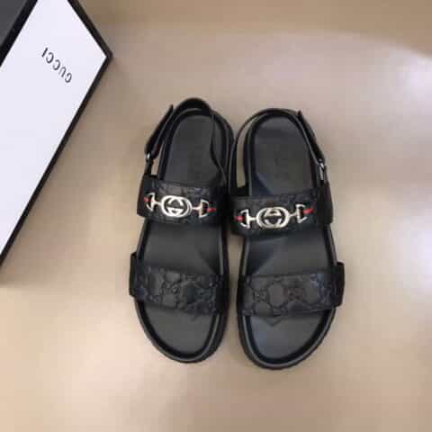 GUCCI古驰 原版牛皮,压花logo工艺G家新品男士拖鞋