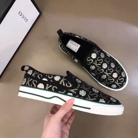 GUCCI古驰 双G提花环保水洗丹宁G家 Tennis 1977系列情侣便鞋