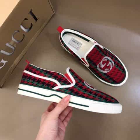 GUCCI古驰 双G提花环保水洗丹宁G家 Tennis 1977系列情侣便鞋