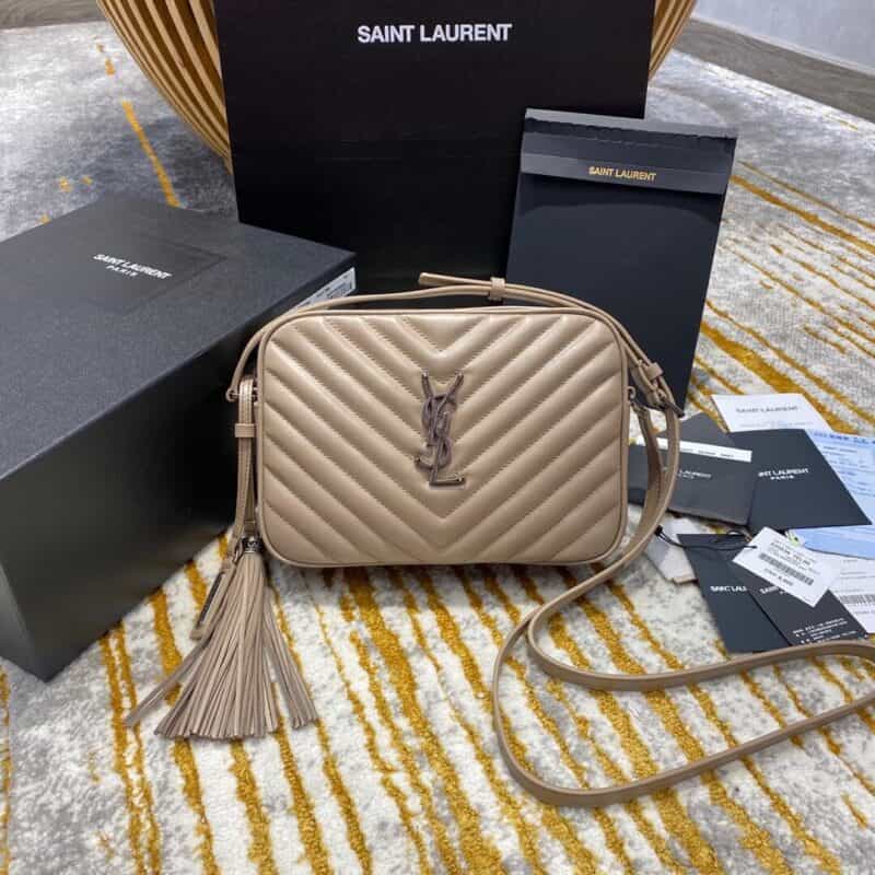 Saint laurent Ysl Lou Bag 相机包 520534奶茶色银扣