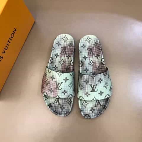 LV/路易威登 3D打印牛皮L 牌奢品男士拖鞋