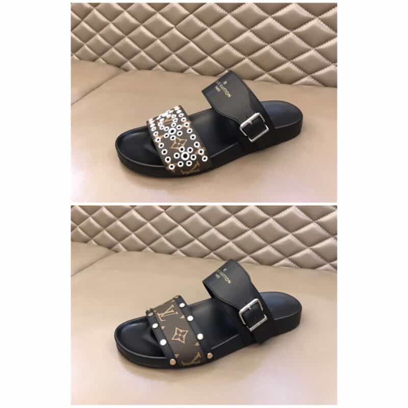 LV/路易威登  头层牛皮L 牌奢品男士拖鞋