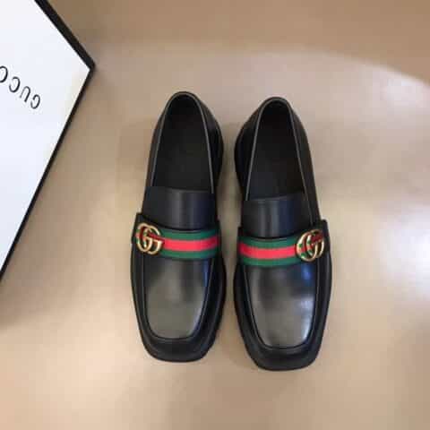 GUCCI古驰 头层小牛皮内里G~家男士厚底正装休闲皮鞋