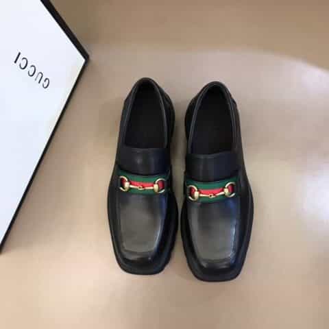 GUCCI古驰 头层小牛皮内里G~家男士厚底正装休闲皮鞋