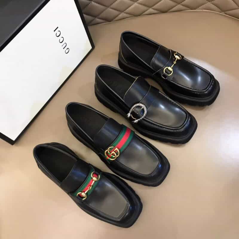 GUCCI古驰 头层小牛皮内里G~家男士厚底正装休闲皮鞋
