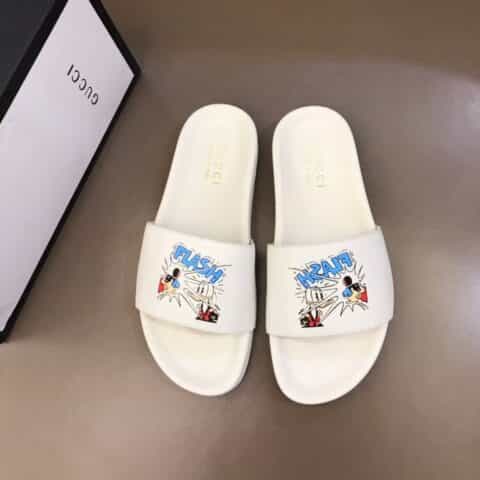 GUCCI古驰   头层小牛皮材质G家新品男士拖鞋