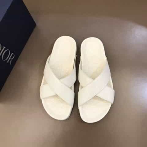 DIOR迪奥   2021夏季进口原版压花牛皮男士高品质经典拖鞋
