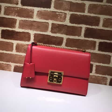 GUCCI古驰皮革链条单肩斜挎包409486
