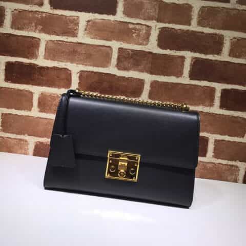 GUCCI古驰皮革链条单肩斜挎包409486