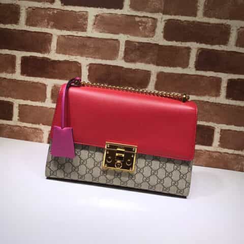 GUCCI古驰Padlock系列中号GG肩背包翻盖单肩斜挎包409486