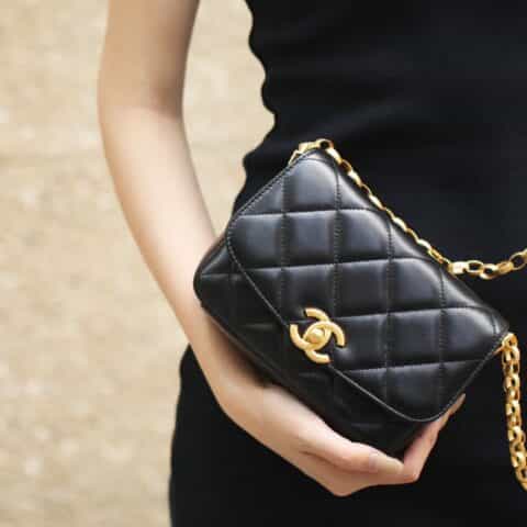 Chanel香奈儿 2020秋冬复古金币链条口盖包 小号